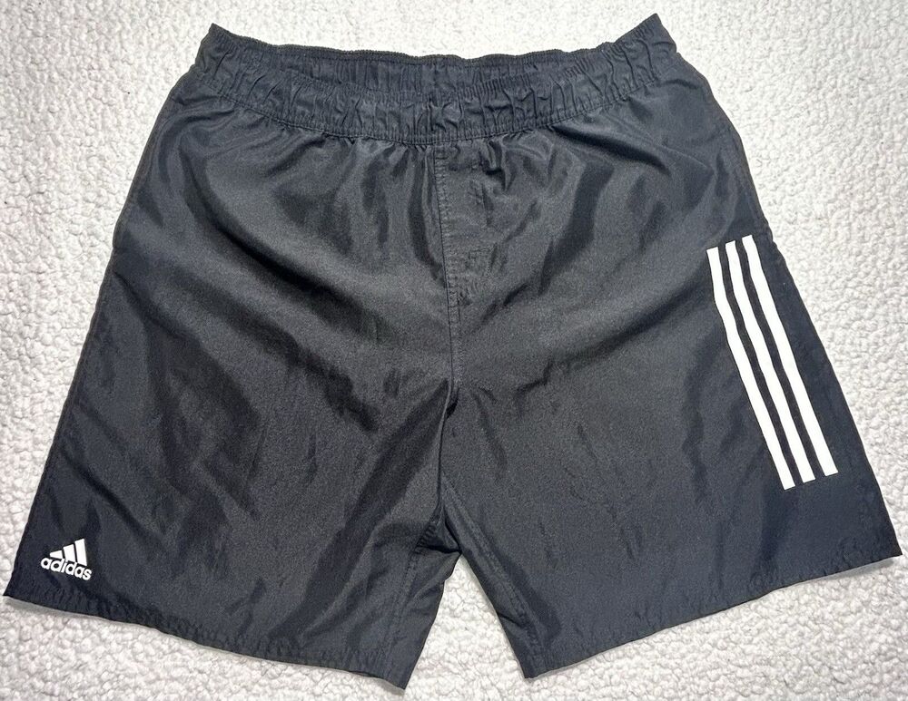 Adidas Mens Black Swim Trunks Shorts Mesh Liner Size XL Three Stripes Vietnam
